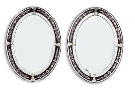 A PAIR OF 'VENETIAN' ETCHED GLASS WALL MIRRORS, OF RECENT MANUFACTURE