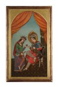 TWO LOVERS, QAJAR REVIVAL IRAN, FIRST QUARTER 20TH CENTURY