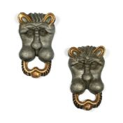 A PAIR OF ELABORATELY CARVED GILT ANIMAL MASKS, EARLY 20TH CENTURY