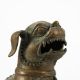 A PAIR OF BRONZE GUARDIAN DOGS, 20TH CENTURY - Image 3 of 4