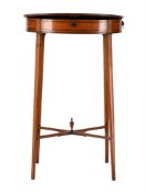 Y A SATINWOOD AND TULIPWOOD BANDED WORK TABLE, CIRCA 1790 AND LATER