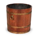 A LARGE OAK AND BRASS BOUND LOG BIN OR PLANTER, 19TH CENTURY