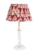 A CLEAR GLASS CANDLESTICK LAMP BASE, SECOND HALF 20TH CENTURY