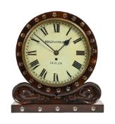 Y A WEKLER & SCHLEGEL MOTHER OF PEARL INLAID ROSEWOOD DIAL TIMEPIECE, DUBLIN, MID 19TH CENTURY