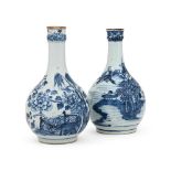 A MATCHED PAIR OF CHINESE BLUE AND WHITE BOTTLE VASES, 19TH CENTURY