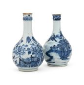 A MATCHED PAIR OF CHINESE BLUE AND WHITE BOTTLE VASES, 19TH CENTURY