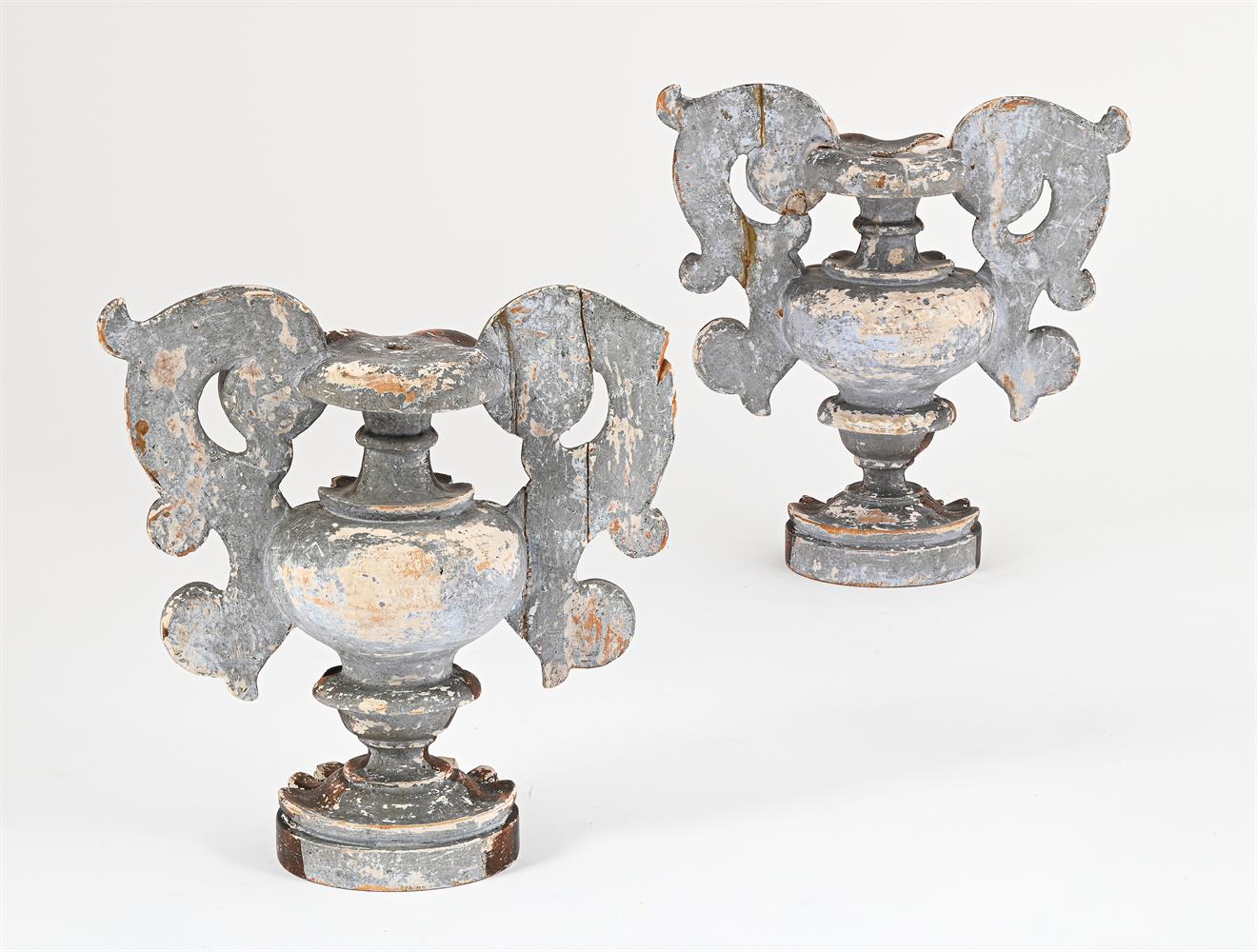 A PAIR OF CARVED WOOD AND COMPOSITION CANDLESTICK BASES, LATE 17TH OR EARLY 18TH CENTURY - Image 2 of 3