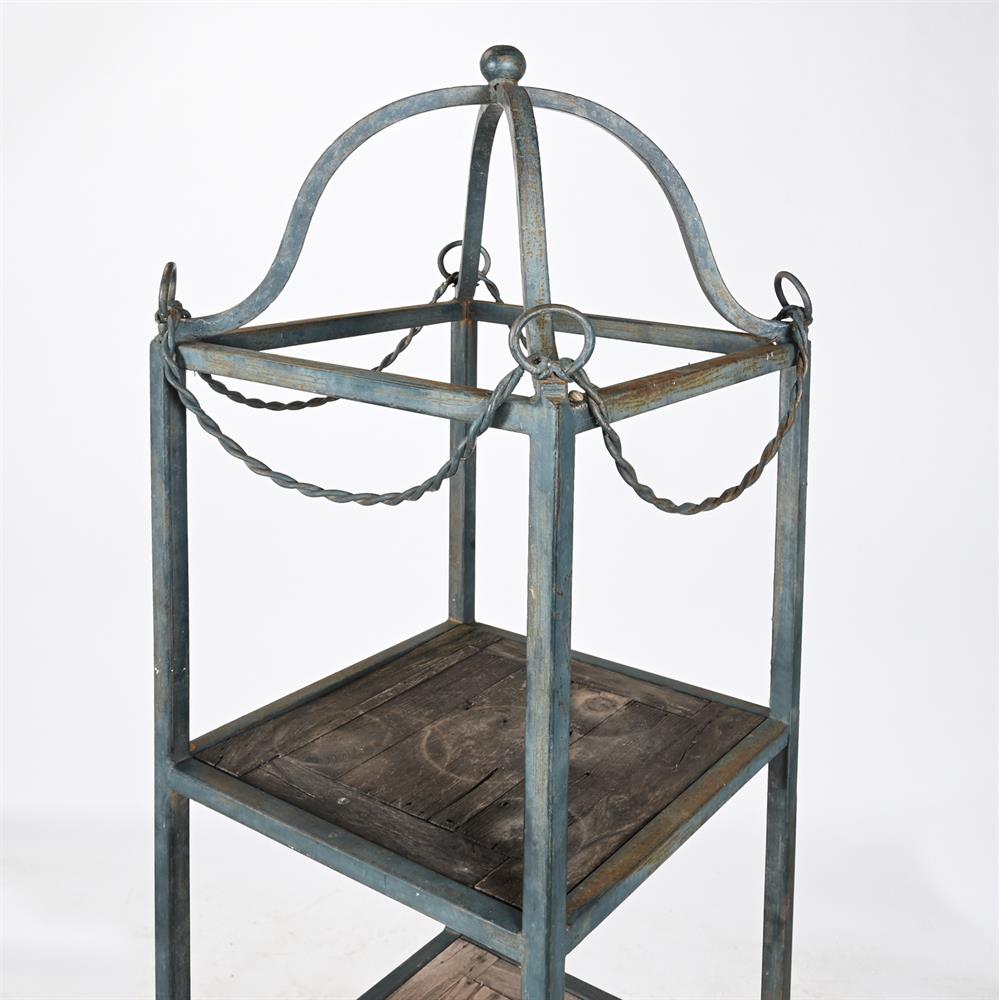 A PAIR OF FOUR-TIERED METAL AND WOODEN PLANT STANDS, IN VICTORIAN TASTE, 20TH CENTURY - Image 3 of 4
