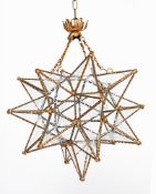 A STAR-SHAPED HANGING LANTERN, LATE 20TH CENTURY