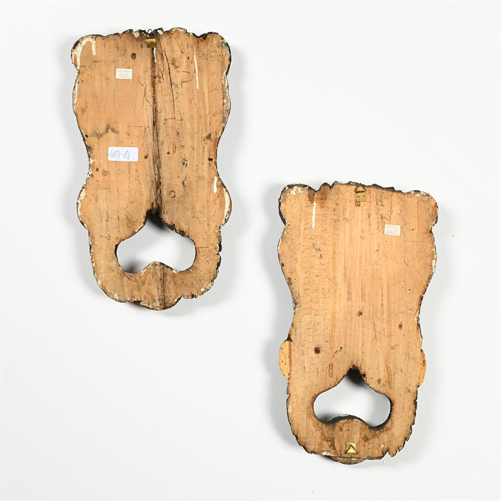 A PAIR OF ELABORATELY CARVED GILT ANIMAL MASKS, EARLY 20TH CENTURY - Image 3 of 3