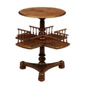 A VICTORIAN WALNUT AND PARCELGILT TWO TIER OCCASIONAL TABLE, SECOND HALF 19TH CENTURY