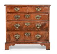 A GEORGE I WALNUT CHEST OF DRAWERS, 18TH CENTURY