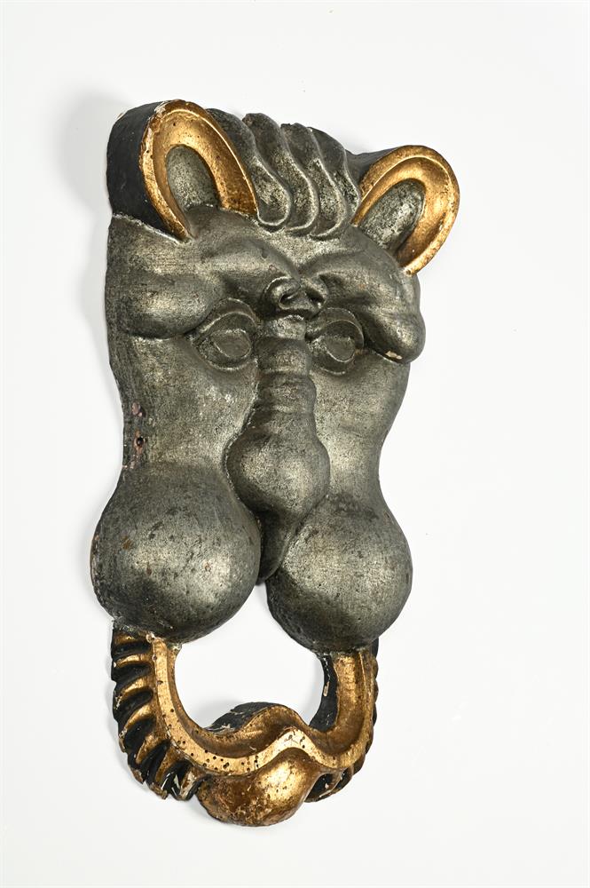 A PAIR OF ELABORATELY CARVED GILT ANIMAL MASKS, EARLY 20TH CENTURY - Image 2 of 3