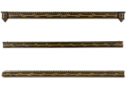 A REGENCY BLACK AND POLYCHROME PAINTED BED CANOPY, EARLY 19TH CENTURY
