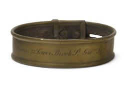 A BRASS DOG COLLAR, LATE 19TH CENTURY