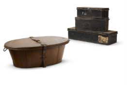 THREE VARIOUS METAL TRUNKS, 19TH CENTURY