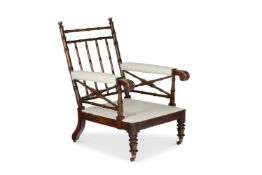 A GEORGE IV SIMULATED ROSEWOOD ARMCHAIR, CIRCA 1830
