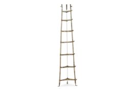 A PATINATED WROUGHT IRON TAPERING STAND, LATE 19TH CENTURY