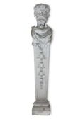 A CARVED AND PAINTED CHIMNEY JAMB OF MALE TERM FORM, 19TH CENTURY