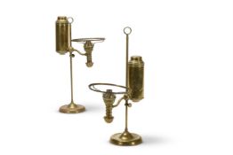 TWO AMERICAN BRASS OIL STUDENT'S LAMPS, LATE 19TH CENTURY