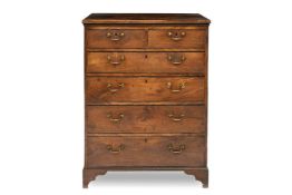 Y A REGENCY MAHOGANY AND EBONY STRUNG TALL CHEST OF DRAWERS