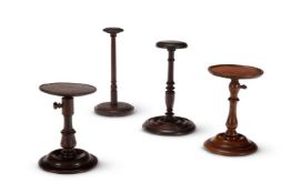 Y A GROUP OF FOUR WIG STANDS, 19TH CENTURY
