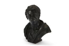 AFTER LOUIS-FRANÇOIS ROUBILIAC- A BRONZED PLASTER BUST OF ALEXANDER POPE (1688-1744)