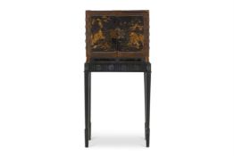 A JAPANESE BRASS-MOUNTED BLACK AND GILT LACQUER CABINET,18TH CENTURY