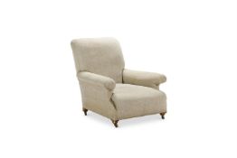 AN EARLY VICTORIAN EASY ARMCHAIR, CIRCA 1840