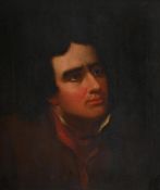 ENGLISH SCHOOL (CIRCA 1800), PORTRAIT OF A YOUNG MAN, HEAD AND SHOULDERS IN A BROWN COAT
