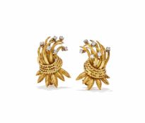 RETAILED BY GARRARD, A PAIR OF FRENCH DIAMOND SET EARRINGS