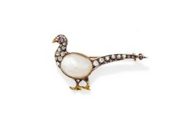 A LATE 19TH CENTURY GEM SET NOVELTY BROOCH