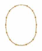 Y AN ITALIAN CORAL FANCY LINK LONG CHAIN