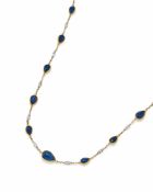 A SAPPHIRE AND DIAMOND LONGCHAIN