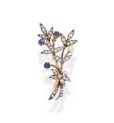 A LATE 19TH CENTURY GEM SET SPRAY BROOCH