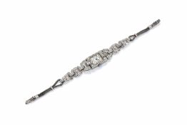 AN ART DECO DIAMOND COCKTAIL WATCH