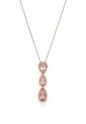 A MORGANITE AND DIAMOND PENDANT