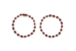 A PAIR OF GEORGIAN GARNET BRACELETS