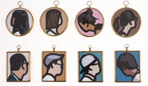 λ Julian Opie (b.1958), Portrait Miniatures (Set of 8)
