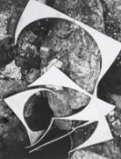 Kozo Haramoto (1921-1994) White Cut-outs on Stone