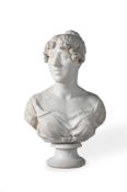 ‡ AFTER JOSEPH NOLLEKENS (1737-1823), A WHITE MARBLE PORTRAIT BUST OF A LADY 'M.M.A'