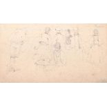 CIRCLE OF RICHARD PARKES BONINGTON (BRITISH 1802-1828), STUDY OF FIGURES AT MARKET AT THOUN
