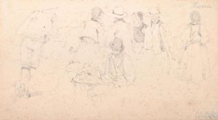 CIRCLE OF RICHARD PARKES BONINGTON (BRITISH 1802-1828), STUDY OF FIGURES AT MARKET AT THOUN