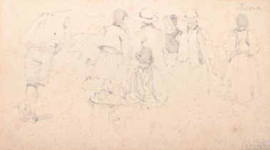 CIRCLE OF RICHARD PARKES BONINGTON (BRITISH 1802-1828), STUDY OF FIGURES AT MARKET AT THOUN