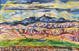 IVAN ALBRIGHT (AMERICAN 1897-1983), LANDSCAPE WITH ROLLING HILLS