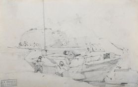 CIRCLE OF RICHARD PARKES BONINGTON (BRITISH 1802-1828), UNLOADING A BARGE