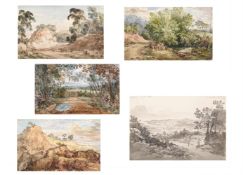 ‡ JOSEPH MICHAEL GANDY (BRITISH 1771-1843), NEAR SOUTHEND UP THE THAMES; AND FOUR OTHERS (5)