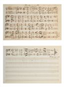 FRENCH SCHOOL (19TH CENTURY), MUSICAL SCORE: UN PÉRE À SES FILLES (RECTO); LA PESTE D'HELIAN (VERSO)