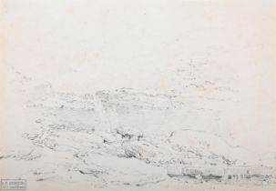 CIRCLE OF RICHARD PARKES BONINGTON (BRITISH 1802-1828), STUDY OF ROCKS AND WATER