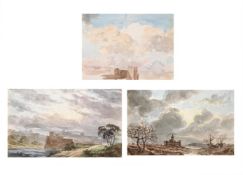 ‡ JOSEPH MICHAEL GANDY (BRITISH 1771-1843), CLOUD STUDY; A SKY; LANDSCAPE WITH CLOUDS (3)